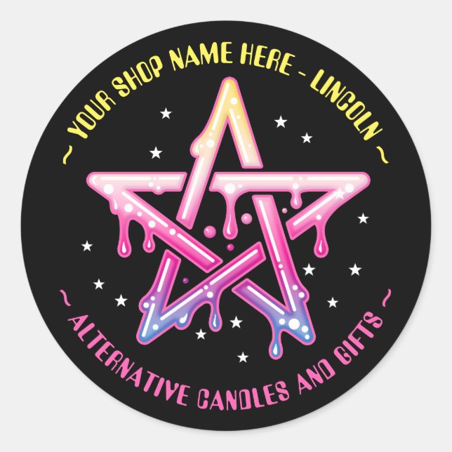  Kawaii Pentagram Witchcraft Gothic Classic Round  Sticker (Front)