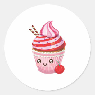 Kawaii Peppermint Surprise Cupcakes Baby T-Shirt Classic Round Sticker