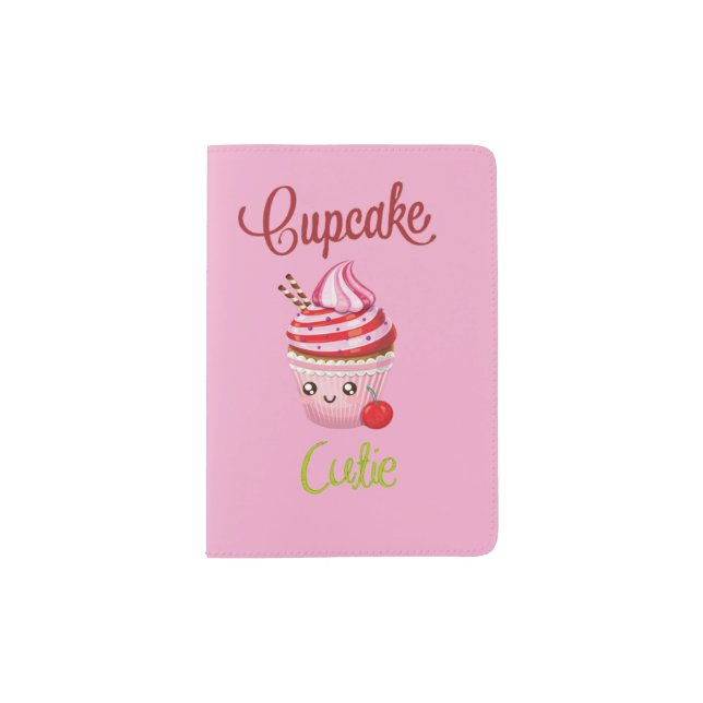 Kawaii Peppermint Surprise Cupcakes  Passport Holder (Front)