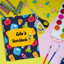Kawaii Personalized Sketchbook for Kids