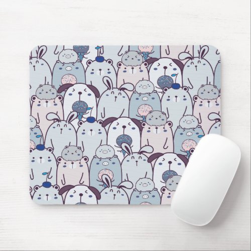 Kawaii Pets  Ice Cream Pattern Mouse Pad