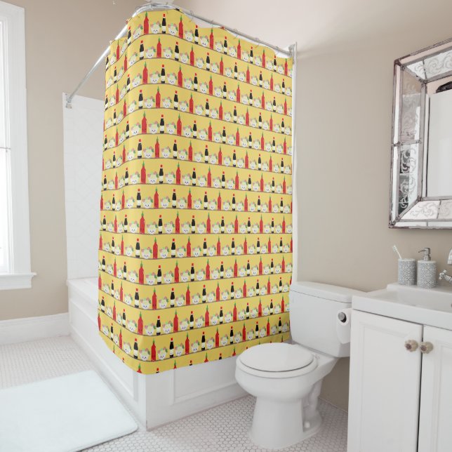 Kawaii Pho Noodles Asian Food  Shower Curtain (In Situ)