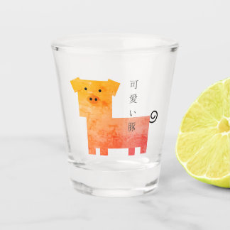 kawaii pig shot glass