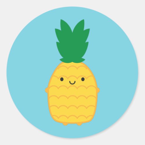 Kawaii Pineapple Classic Round Sticker