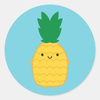 Kawaii Pineapple Classic Round Sticker