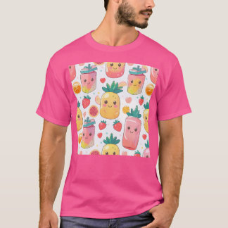 Kawaii Pineapple  Juice Boxes  Sweet Fruit Pattern T-Shirt