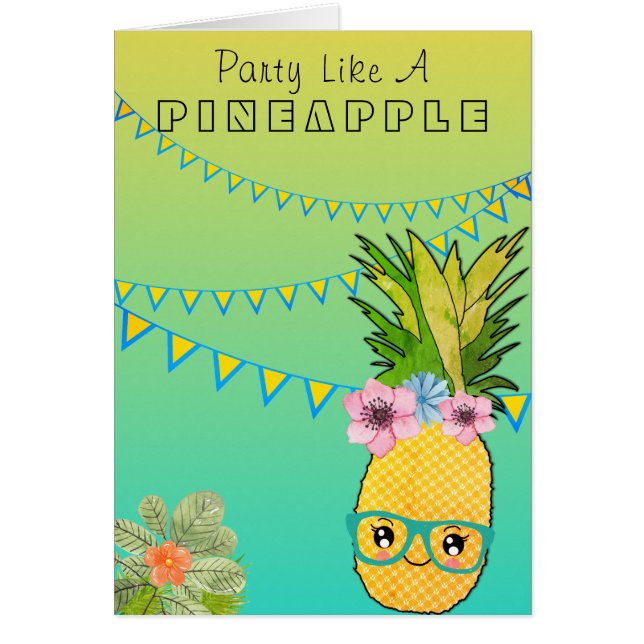 Kawaii Pineapple Tropical Beach Party Food Themed (Front)