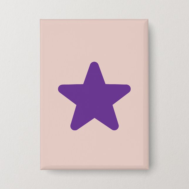 Kawaii Pink and Purple Star Button (Front)