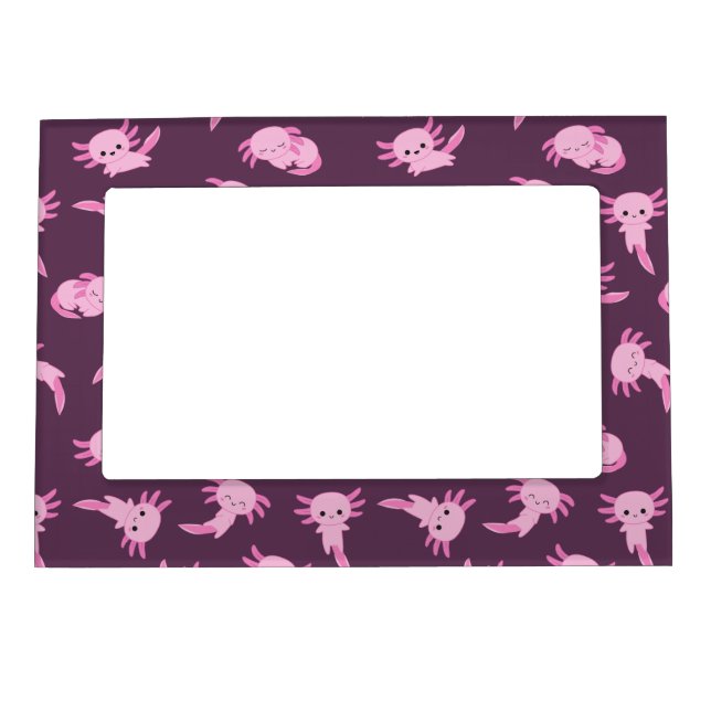 Kawaii Pink Axolotl 5x7 Magnetic Frame (Front)