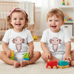 Kawaii Pink Axolotl Simple Baby T-Shirt
