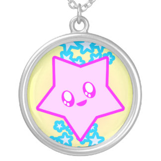 Kawaii Pink Baby Star Sterling Silver Necklace