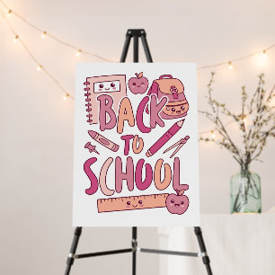 Kawaii Pink Back To School Cute Supplies Student Foam Board