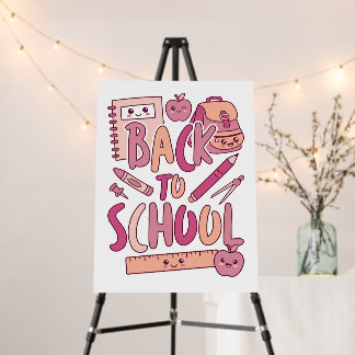 Kawaii Pink Back To School Cute Supplies Student Foam Board