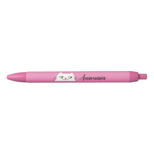 Kawaii Pink Black Ink Pen