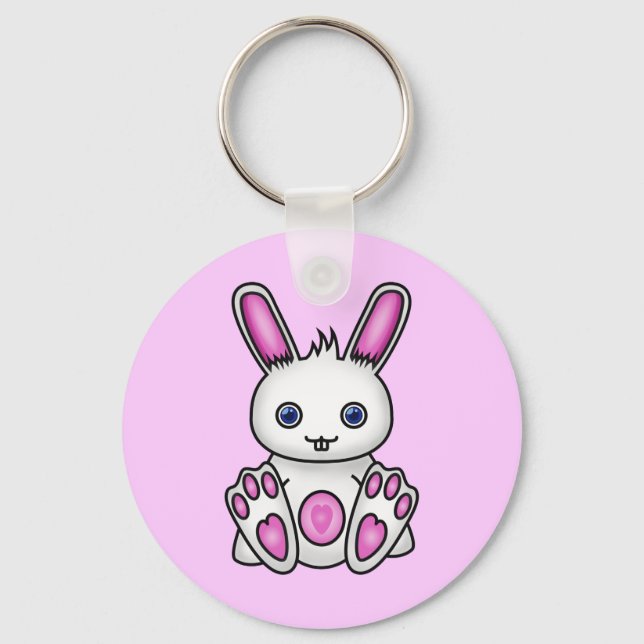 Kawaii Pink Bunny Keychain (Front)