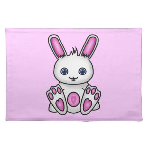 Kawaii Pink Bunny Placemat