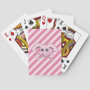 Kawaii Pink Bunny Skull Poker Cards