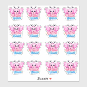 Kawaii Pink Butterfly Well Done Student Reward  Sticker