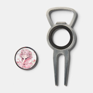 Kawaii Pink Cafe Anime Girl Divot Tool