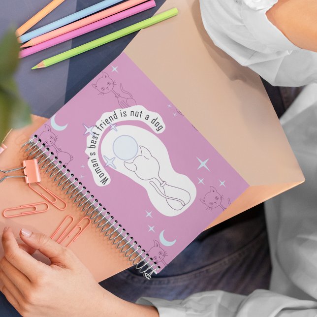 Kawaii Pink Cat Moon 8,5 inch Notebook (Creator Uploaded)