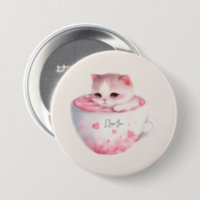 Kawaii Cute Striped Pink Chibi Cat Acrylic Tumbler