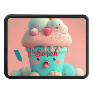 Kawaii pink cute ice cream hitch cover
