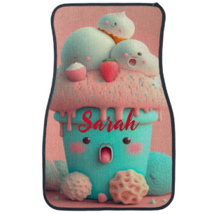 Kawaii pink cute ice cream hitch cover car floor mat