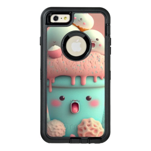 Kawaii pink cute ice cream  notebook OtterBox defender iPhone case