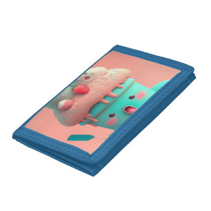 Kawaii pink cute ice cream notebook trifold wallet