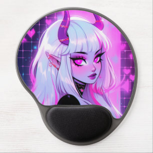 Kawaii Pink Demon Girl Gel Mouse Pad