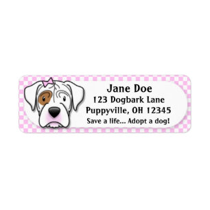 Kawaii Pink Gingham White Boxer Label
