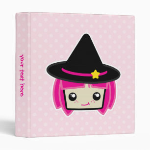Kawaii Pink Haired Witch Binder