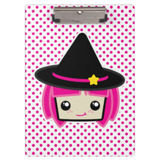 Kawaii Pink Haired Witch Clip Board