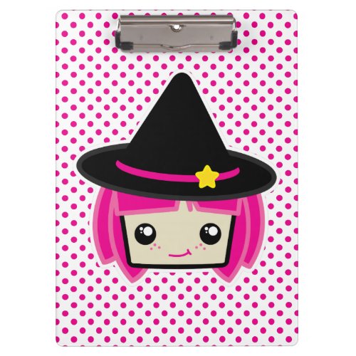 Kawaii Pink Haired Witch Clip Board