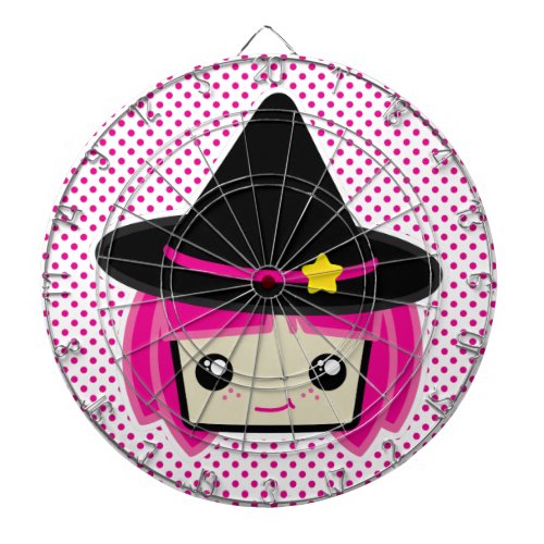 Kawaii Pink Haired Witch Dart Board