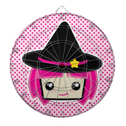 Kawaii Pink Haired Witch Dart Board