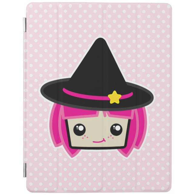 Kawaii Pink Haired Witch iPad Case (Front)