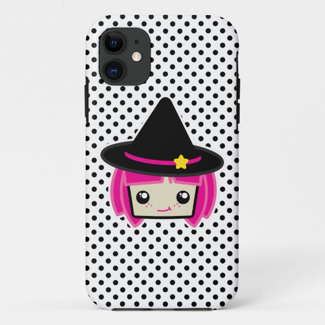 Kawaii Pink Haired Witch iPhone Case (Back)
