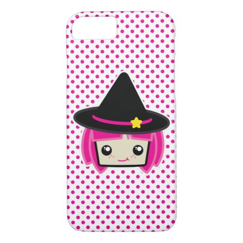 Kawaii Pink Haired Witch iPhone Case