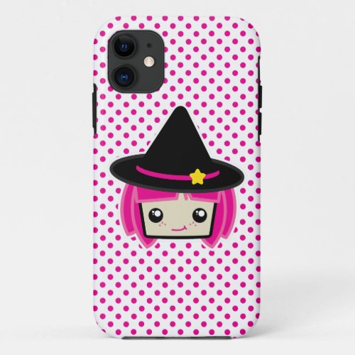 Kawaii Pink Haired Witch iPhone Case