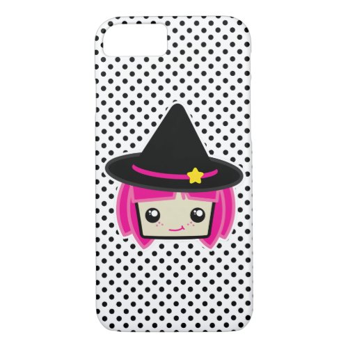 Kawaii Pink Haired Witch iPhone Case