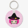 Kawaii Pink Haired Witch Keychain