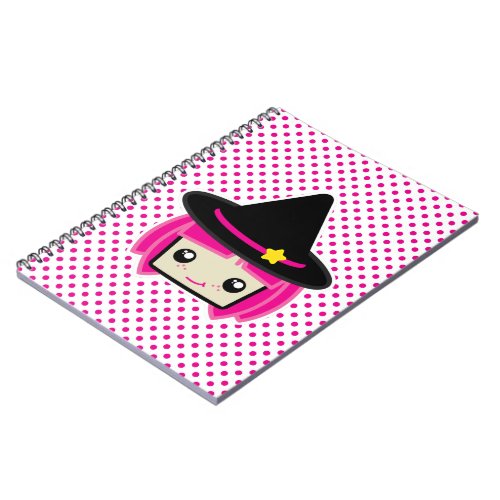 Kawaii Pink Haired Witch Notebook