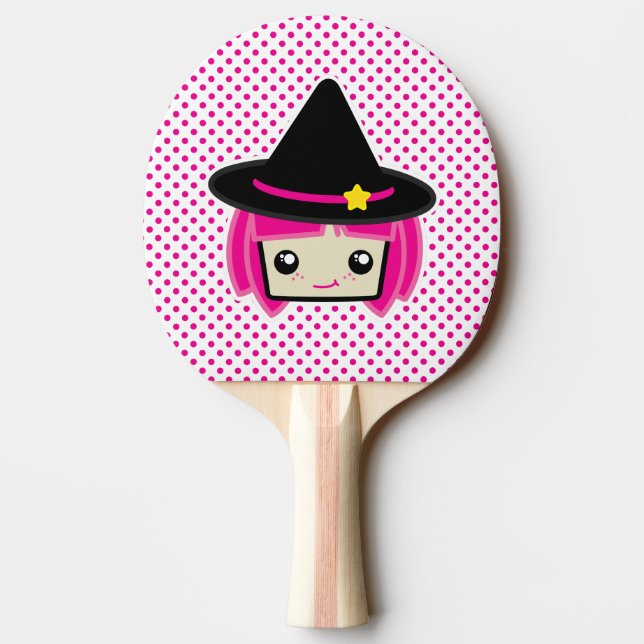 Kawaii Pink Haired Witch Ping Pong Paddle (Back)