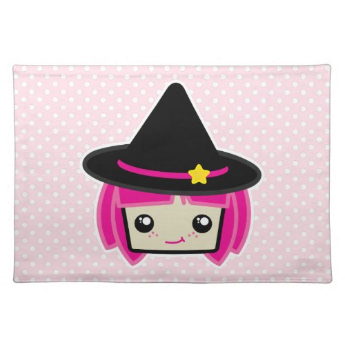 Kawaii Pink Haired Witch Placemat