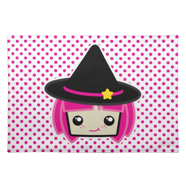 Kawaii Pink Haired Witch Placemat (Front)