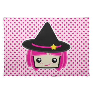 Kawaii Pink Haired Witch Placemat