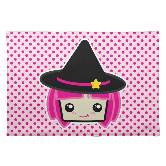Kawaii Pink Haired Witch Placemat (Front)