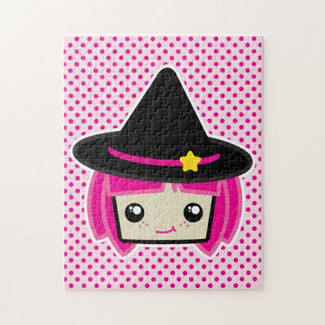 Kawaii Pink Haired Witch Puzzle (Vertical)