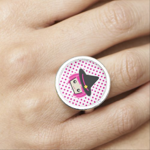 Kawaii Pink Haired Witch Ring